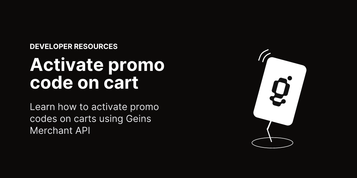 Activate promo code on cart - Geins Commerce Backend