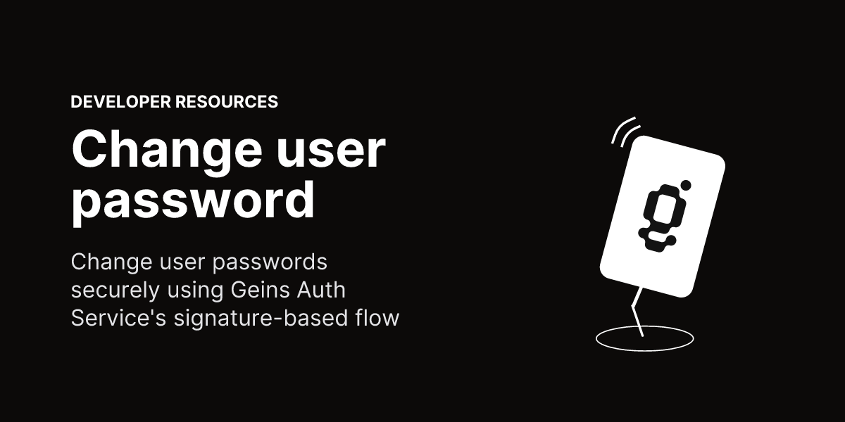 Change user password - Geins Commerce Backend