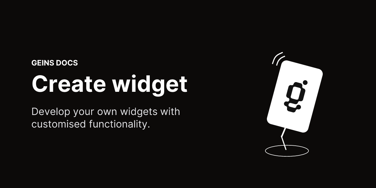 Create widget - Geins Commerce Backend