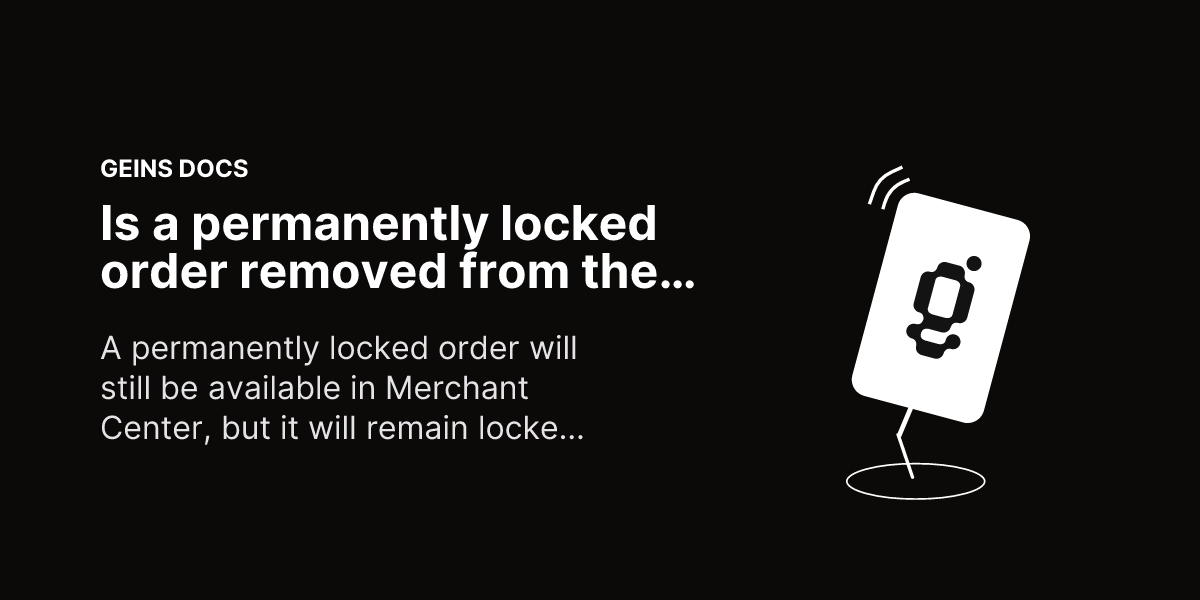 Is a permanently locked order removed from the orders list and revenue ...